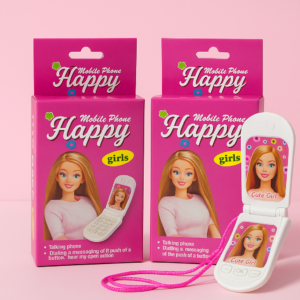 Happy Mobile Phone Toy for Girls – Cute Flip Phone with Sound & Light | Kids Role-Play Toy