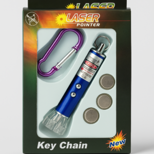 Laser Pointer Keychain with LED Light & Carabiner – Portable & Multi-Use Tool (Combo pack of 2 piece)