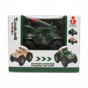 Tumbling Tank Toy for Kids | Bump & Go Action Military Tank