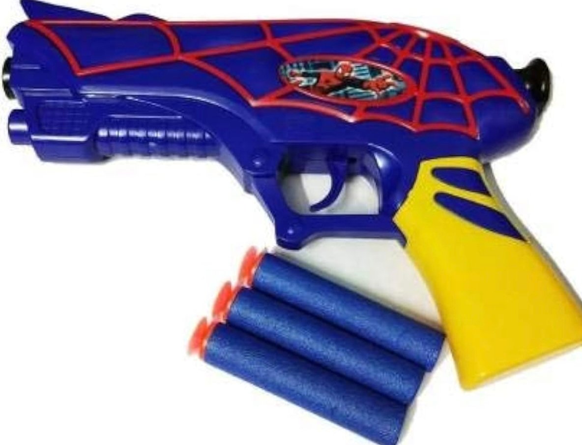 Spider Hero Soft Bullet Gun Toy with Foam Darts – Safe Kids Blaster Toy