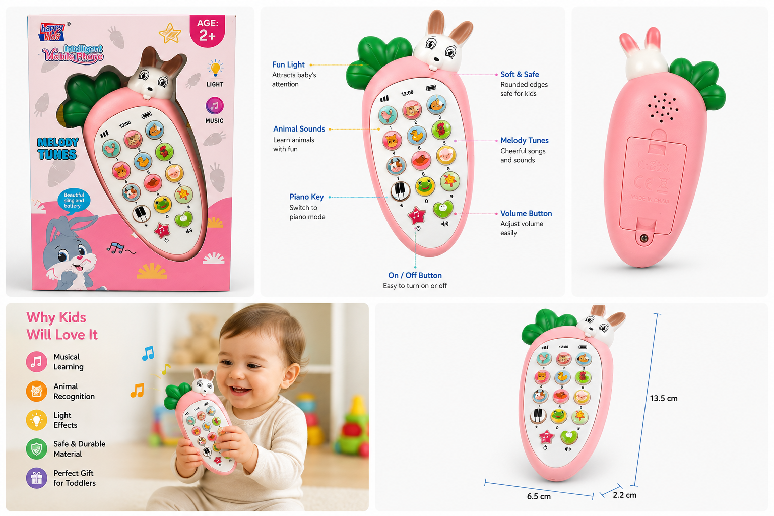 Happy Kids Intelligent Mobile Phone Toy for Kids (2+ Years) - Image 3