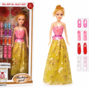 Fashion Doll Gift Set with Colorful Shoe Collection